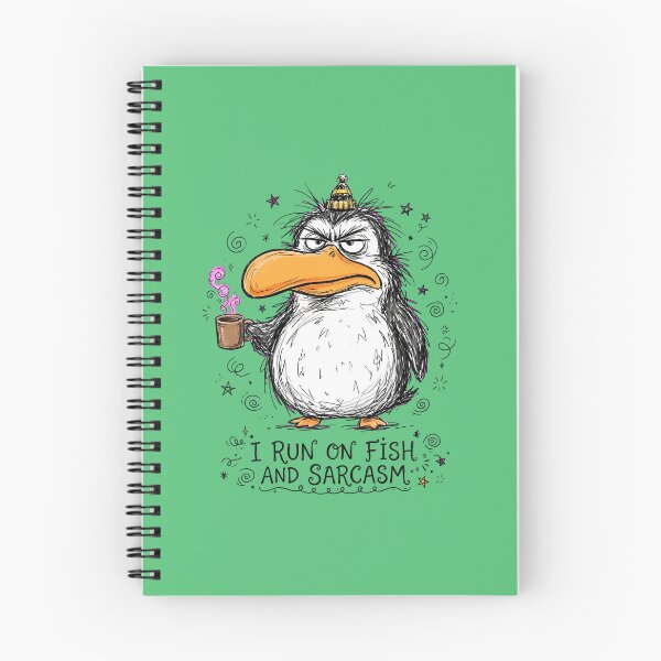 Item preview, Funny Penguin Fish Sarcasm Caricature designed and sold by puzzell.