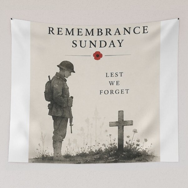 Item preview, Remembrance Sunday Soldier and Cross – Lest We Forget designed and sold by TeikunShop.