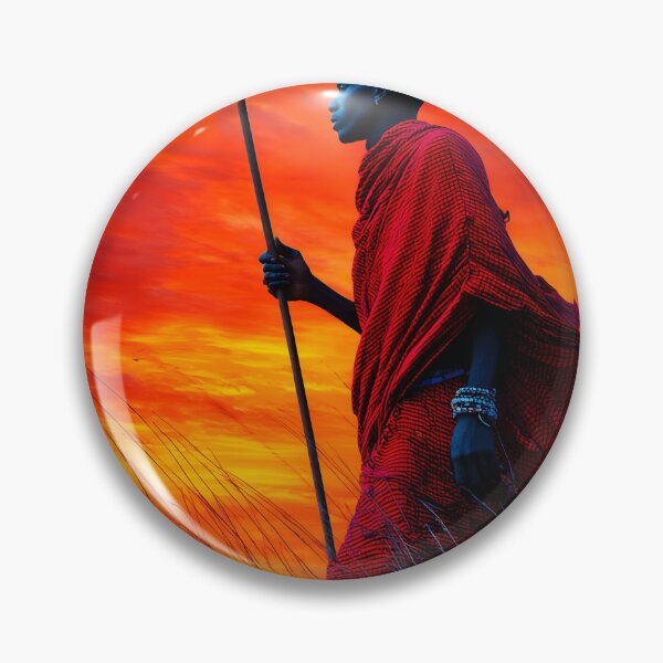 Item preview, Maasai Warrior Silhouette at Sunset designed and sold by Artessie.