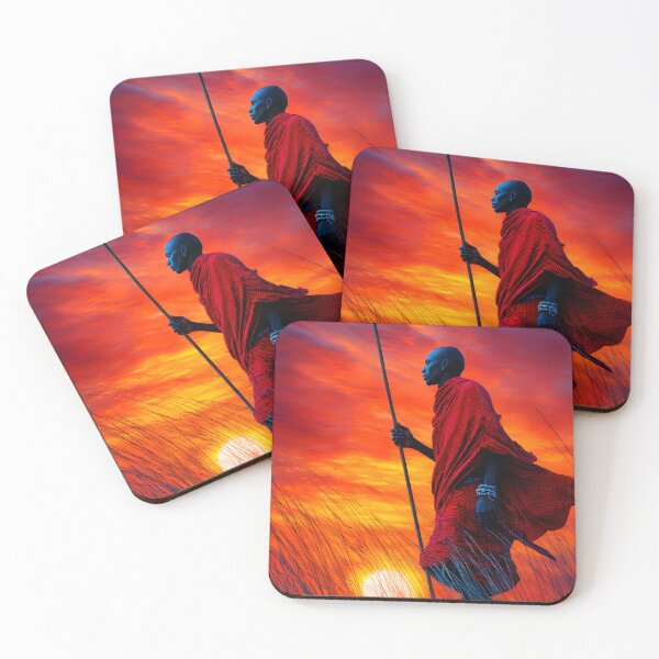 Item preview, Maasai Warrior Silhouette at Sunset designed and sold by Artessie.