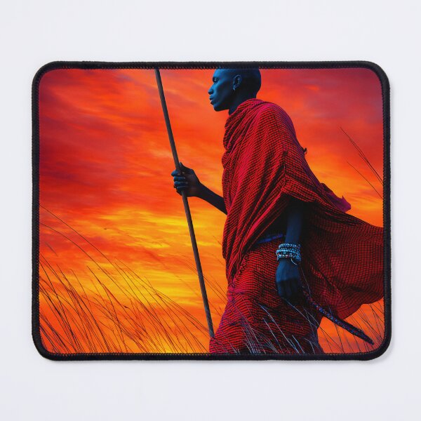 Item preview, Maasai Warrior Silhouette at Sunset designed and sold by Artessie.