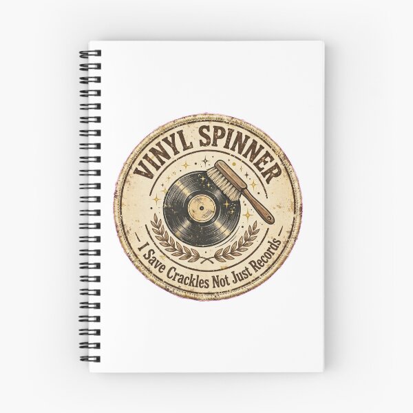 Item preview, Vinyl Spinner I Save Crackles Not Just Records Vintage Record Cleaning Badge designed and sold by TauqeerArts.