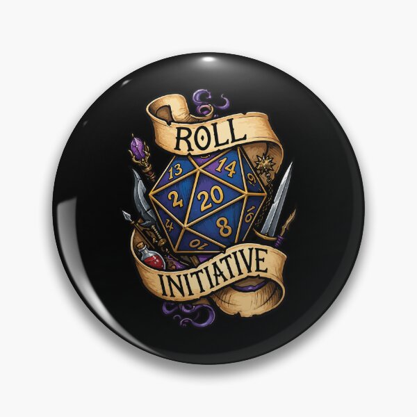 Item preview, Vintage Roll Initiative D20 Dice Banner TTRPG designed and sold by BrownHorse90s.