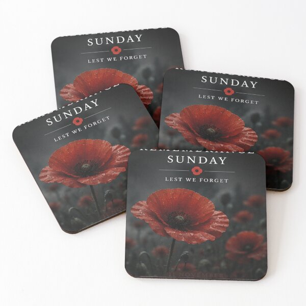 Item preview, Dark Red Poppy Remembrance – We Will Remember designed and sold by TeikunShop.