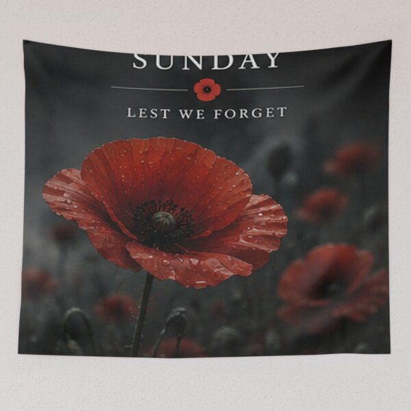 Item preview, Dark Red Poppy Remembrance – We Will Remember designed and sold by TeikunShop.