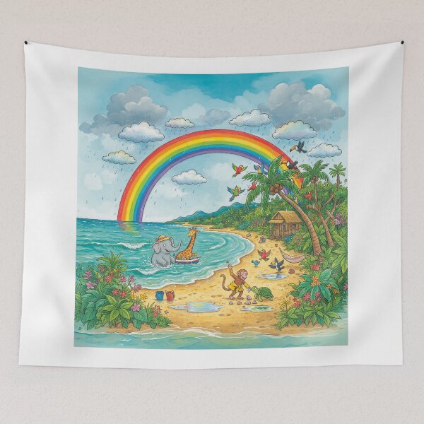 Item preview, Rainbow On A Tropical Beach designed and sold by Home Decor Art.