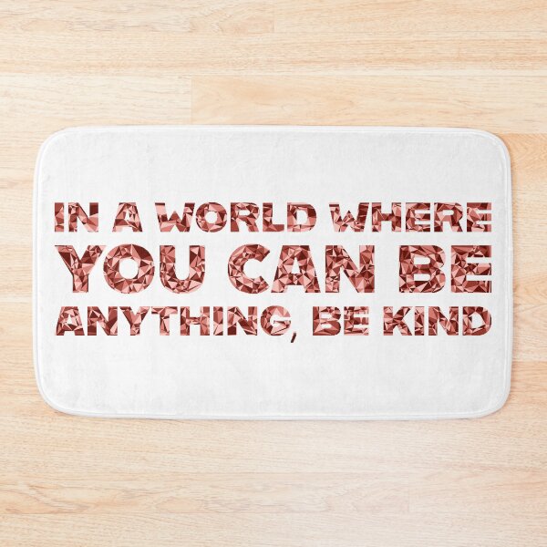 Item preview, "In A World Where You Can Be Anything, Be Kind" Inspirational Quote Red Triangular Mosaic Design designed and sold by DymondDesigns.