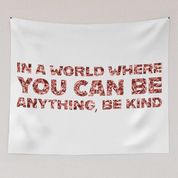 Item preview, "In A World Where You Can Be Anything, Be Kind" Inspirational Quote Red Triangular Mosaic Design designed and sold by DymondDesigns.