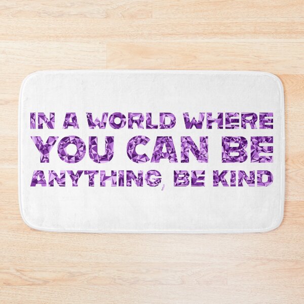 Item preview, "In A World Where You Can Be Anything, Be Kind" Inspirational Quote Purple Triangular Mosaic Design designed and sold by DymondDesigns.