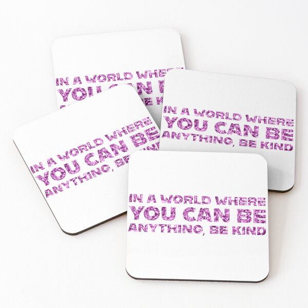 Item preview, "In A World Where You Can Be Anything, Be Kind" Inspirational Quote Pink Triangular Mosaic Design designed and sold by DymondDesigns.