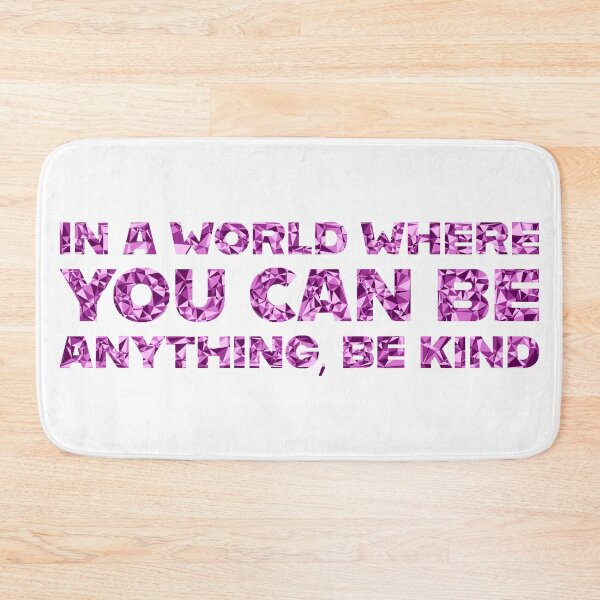 Item preview, "In A World Where You Can Be Anything, Be Kind" Inspirational Quote Pink Triangular Mosaic Design designed and sold by DymondDesigns.