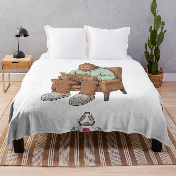 Item preview, Cozy Bigfoot Reading a Book in Armchair - Cute Sasquatch designed and sold by Whimsy Trail Co.