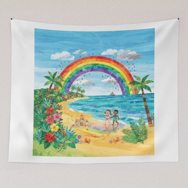 Item preview, Rainbow On A Tropical Beach designed and sold by Home Decor Art.