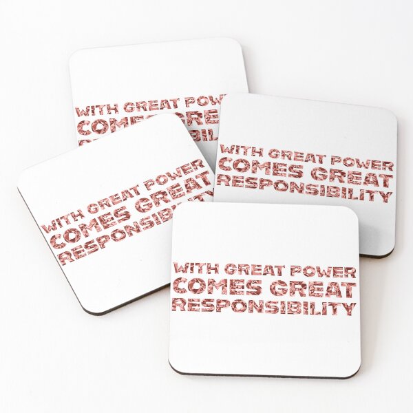 Item preview, "With Great Power Comes Great Responsibilty" Inspirational Quote Red Triangular Mosaic Design designed and sold by DymondDesigns.