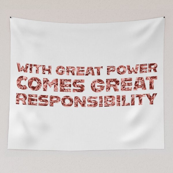 Item preview, "With Great Power Comes Great Responsibilty" Inspirational Quote Red Triangular Mosaic Design designed and sold by DymondDesigns.