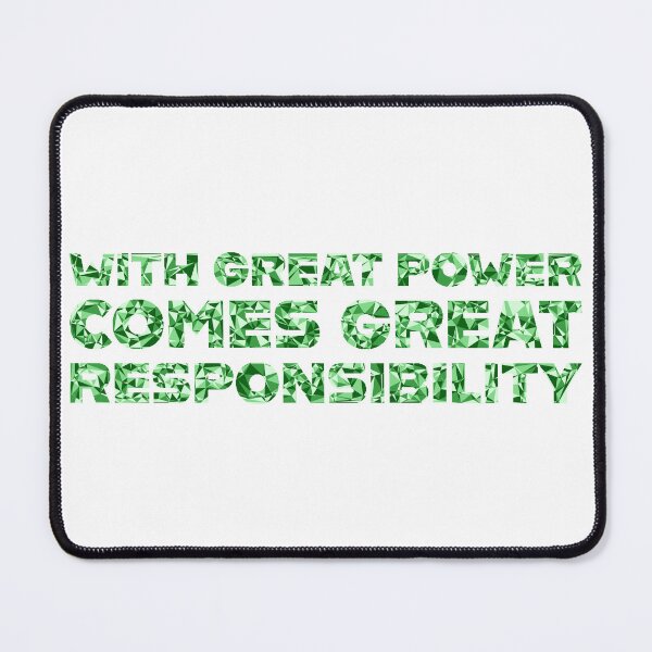 Item preview, "With Great Power Comes Great Responsibilty" Inspirational Quote Green Triangular Mosaic Design designed and sold by DymondDesigns.