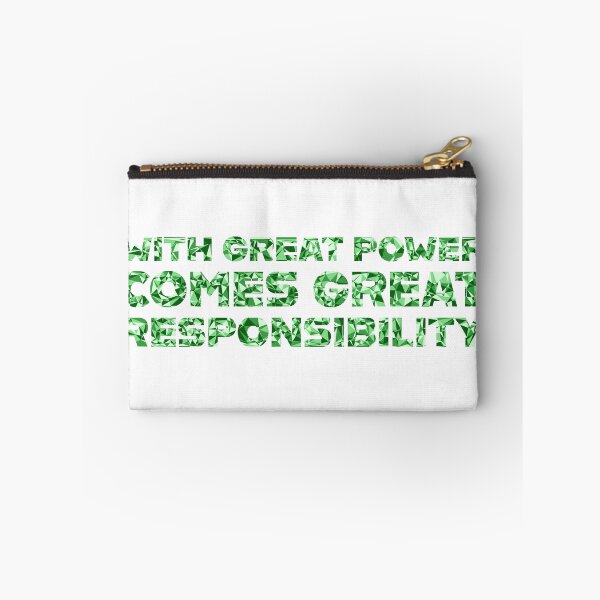 Item preview, "With Great Power Comes Great Responsibilty" Inspirational Quote Green Triangular Mosaic Design designed and sold by DymondDesigns.