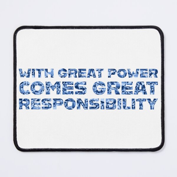 Item preview, "With Great Power Comes Great Responsibilty" Inspirational Quote Blue Triangular Mosaic Design designed and sold by DymondDesigns.