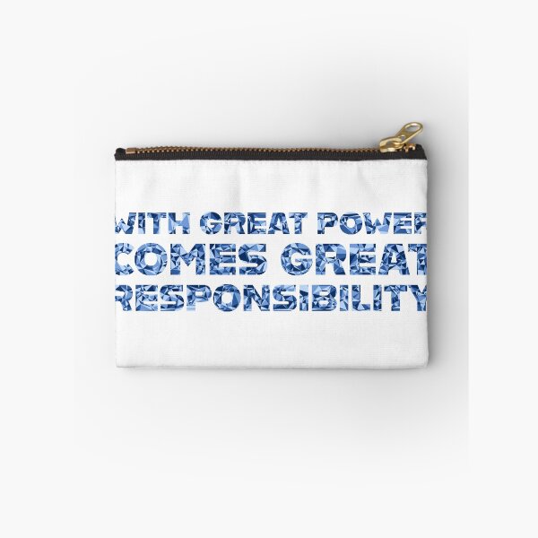 Item preview, "With Great Power Comes Great Responsibilty" Inspirational Quote Blue Triangular Mosaic Design designed and sold by DymondDesigns.
