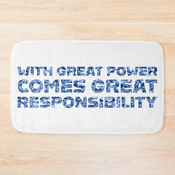 Item preview, "With Great Power Comes Great Responsibilty" Inspirational Quote Blue Triangular Mosaic Design designed and sold by DymondDesigns.