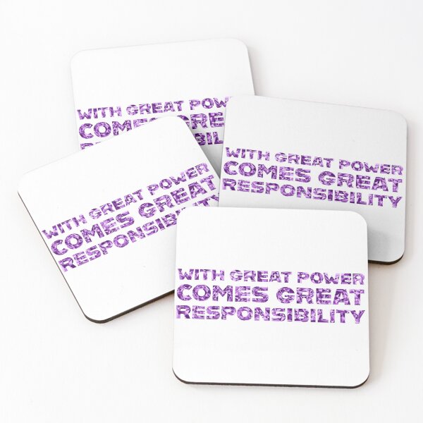 Item preview, "With Great Power Comes Great Responsibilty" Inspirational Quote Purple Triangular Mosaic Design designed and sold by DymondDesigns.