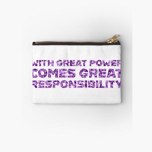 Item preview, "With Great Power Comes Great Responsibilty" Inspirational Quote Purple Triangular Mosaic Design designed and sold by DymondDesigns.