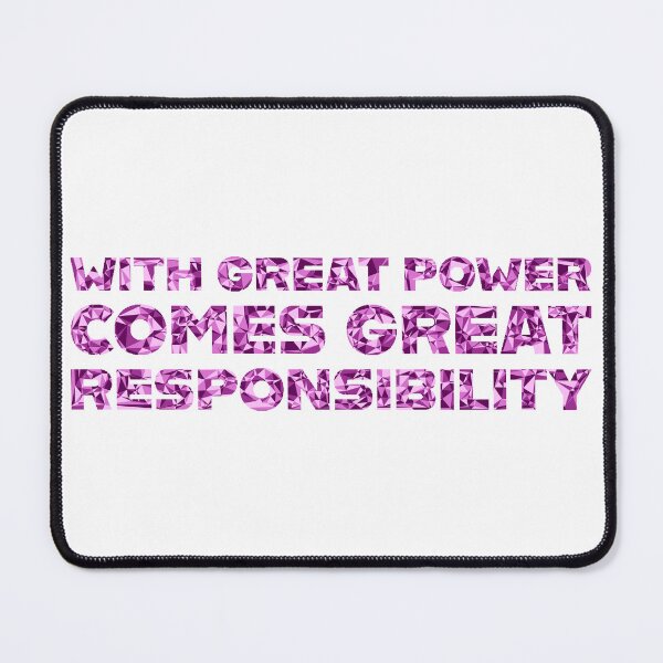Item preview, "With Great Power Comes Great Responsibilty" Inspirational Quote Pink Triangular Mosaic Design designed and sold by DymondDesigns.