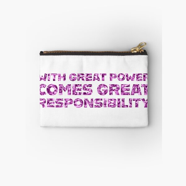 Item preview, "With Great Power Comes Great Responsibilty" Inspirational Quote Pink Triangular Mosaic Design designed and sold by DymondDesigns.