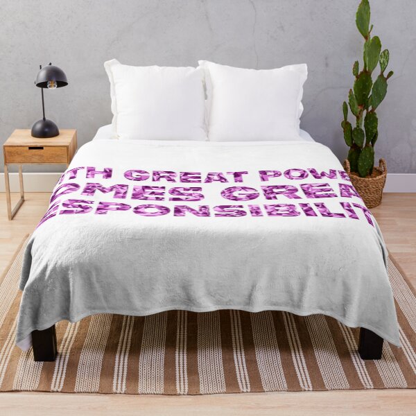 Item preview, "With Great Power Comes Great Responsibilty" Inspirational Quote Pink Triangular Mosaic Design designed and sold by DymondDesigns.