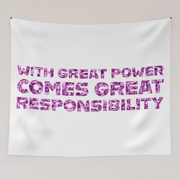 Item preview, "With Great Power Comes Great Responsibilty" Inspirational Quote Pink Triangular Mosaic Design designed and sold by DymondDesigns.