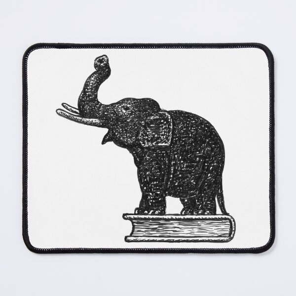 Item preview, "Elephant on a Book" (or "Elephant on Book Sketch") designed and sold by The Ravens Ballad.