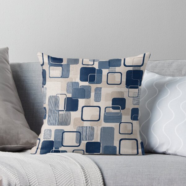 Item preview, Mid-Century Modern Navy Blue Geometric Abstract Pattern designed and sold by Punch-E415.