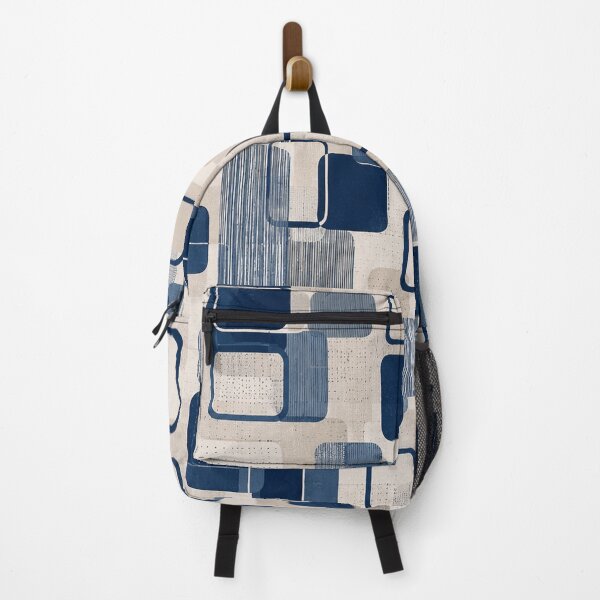 Item preview, Mid-Century Modern Navy Blue Geometric Abstract Pattern designed and sold by Punch-E415.