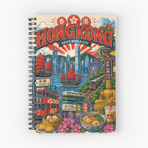 Item preview, Hong Kong Asia World City Vintage Travel Poster designed and sold by Skyrocketz.
