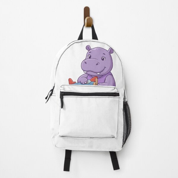 Item preview, Cute Purple Hippo Pilot with Toy Airplane Nursery Art designed and sold by KaleeDesigns.
