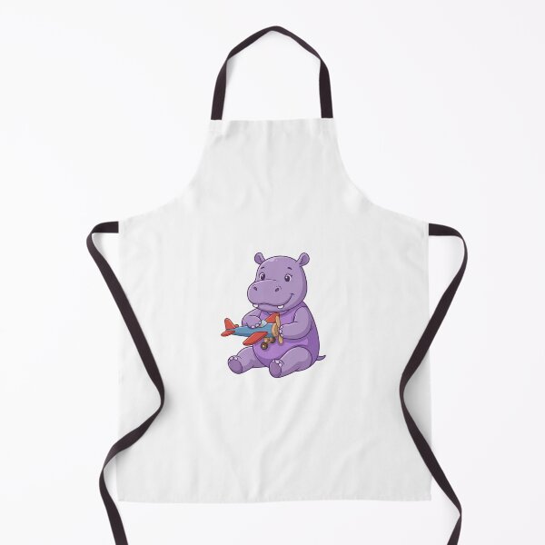 Item preview, Cute Purple Hippo Pilot with Toy Airplane Nursery Art designed and sold by KaleeDesigns.