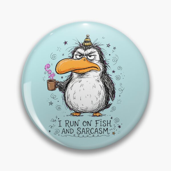Item preview, Funny Penguin Fish Sarcasm Caricature designed and sold by puzzell.