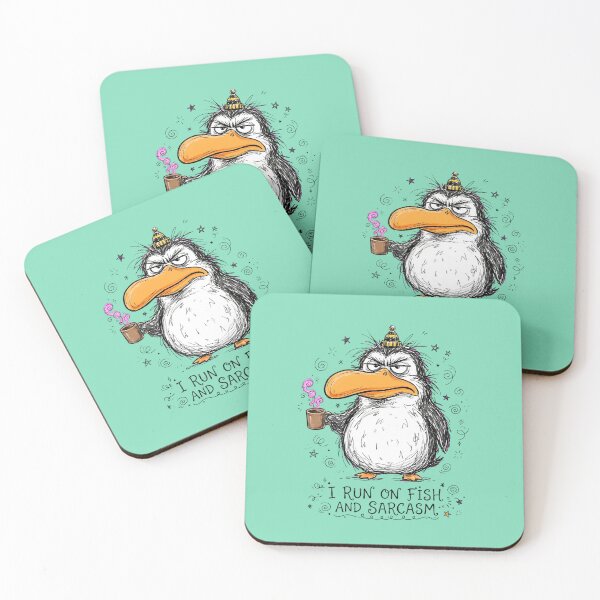 Item preview, Funny Penguin Fish Sarcasm Caricature designed and sold by puzzell.