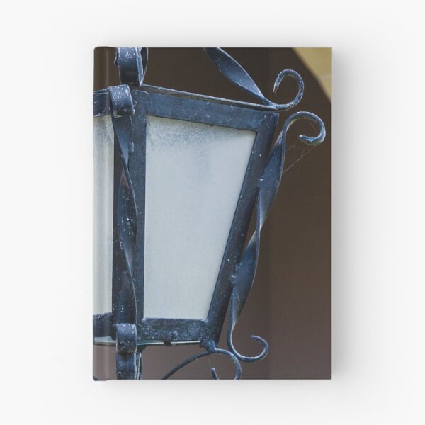 Item preview, Vintage Wrought Iron Lantern Street Lamp With Frosted Glass By Arched Entrance And Wooden Window designed and sold by Nmallia.
