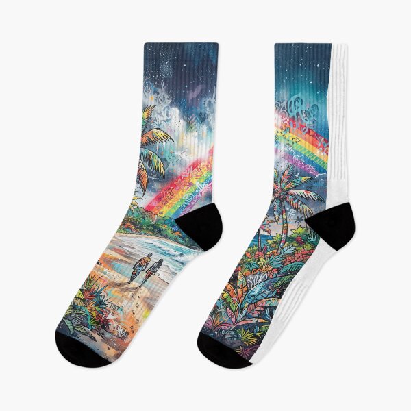 Item preview, Rainbow On A Tropical Beach designed and sold by Home Decor Art.