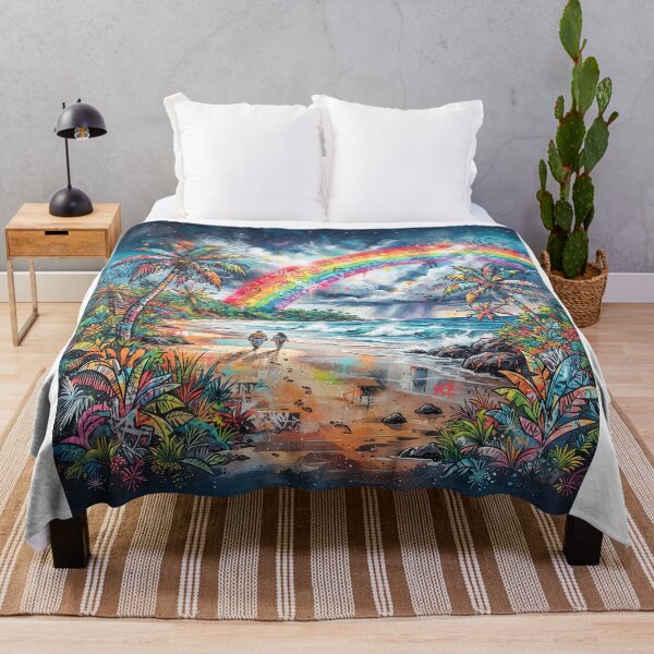 Artikelvorschau, Rainbow On A Tropical Beach entworfen und verkauft von Home Decor Art.