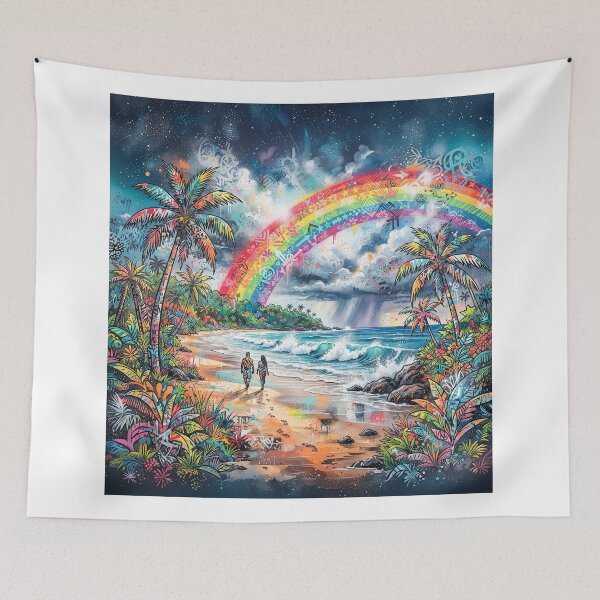 Item preview, Rainbow On A Tropical Beach designed and sold by Home Decor Art.