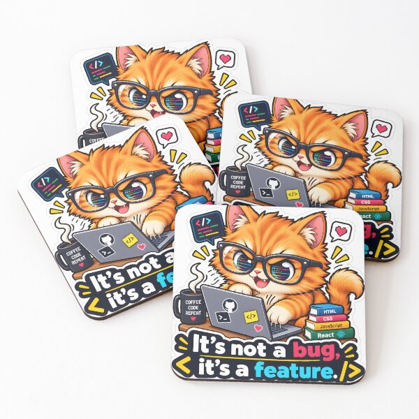 Item preview, Funny Cat Programmer Coding Humor Sticker designed and sold by Anmol-Arts.