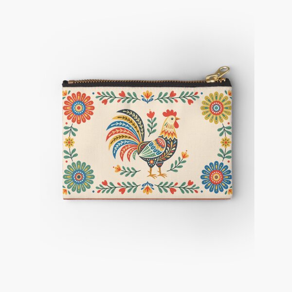 Item preview, Rooster Scandinavian Folk Art Print designed and sold by ZanyPaintbrush.