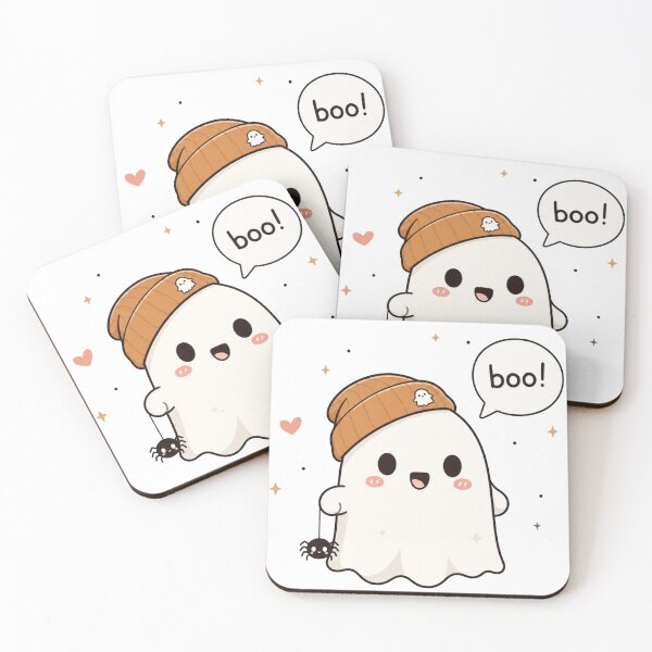 Item preview, Cute Beanie Ghost Saying Boo Funny Spooky Halloween Kawaii Ghost designed and sold by ucpstudio.