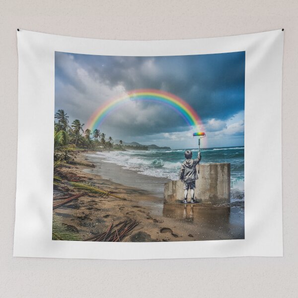 Item preview, Rainbow On A Tropical Beach designed and sold by Home Decor Art.