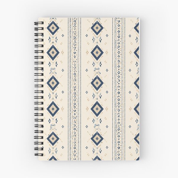 Item preview, Boho Geometric Aztec Stripe Pattern – Navy Blue & Beige designed and sold by Punch-E415.