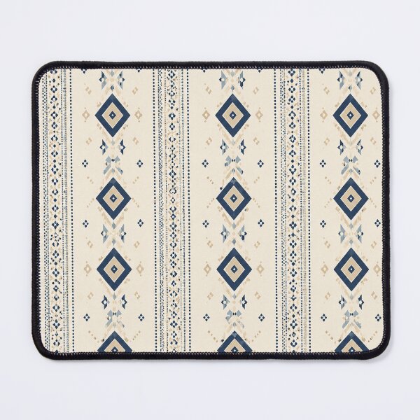 Item preview, Boho Geometric Aztec Stripe Pattern – Navy Blue & Beige designed and sold by Punch-E415.