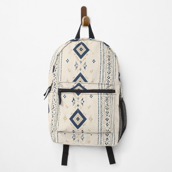 Item preview, Boho Geometric Aztec Stripe Pattern – Navy Blue & Beige designed and sold by Punch-E415.