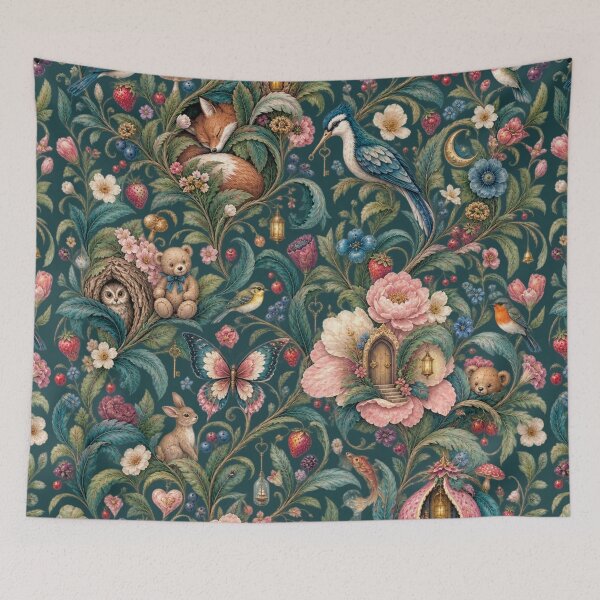 Item preview, Secret Living Garden – Whimsical Botanical Hidden World Pattern designed and sold by Williams Anderson.